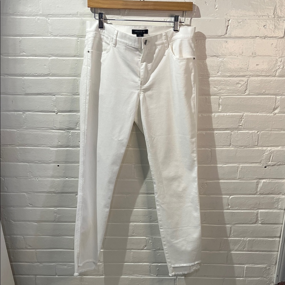 Lafayette 148 New York White Ankle Cropped Jeans